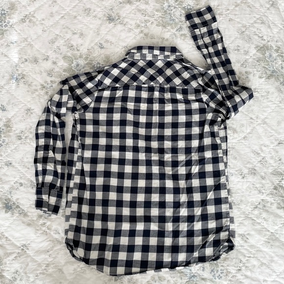 JCrew Factory NAVY Gingham Button Down Size S - Picture 5 of 5